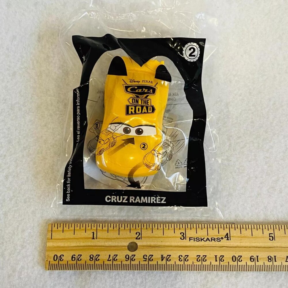 Disney Pixar Cars on the Road McDonald's Toy #2 Cruz Ramirez Yellow Car NEW